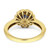 Round Floral Vintage Style Gold Ring