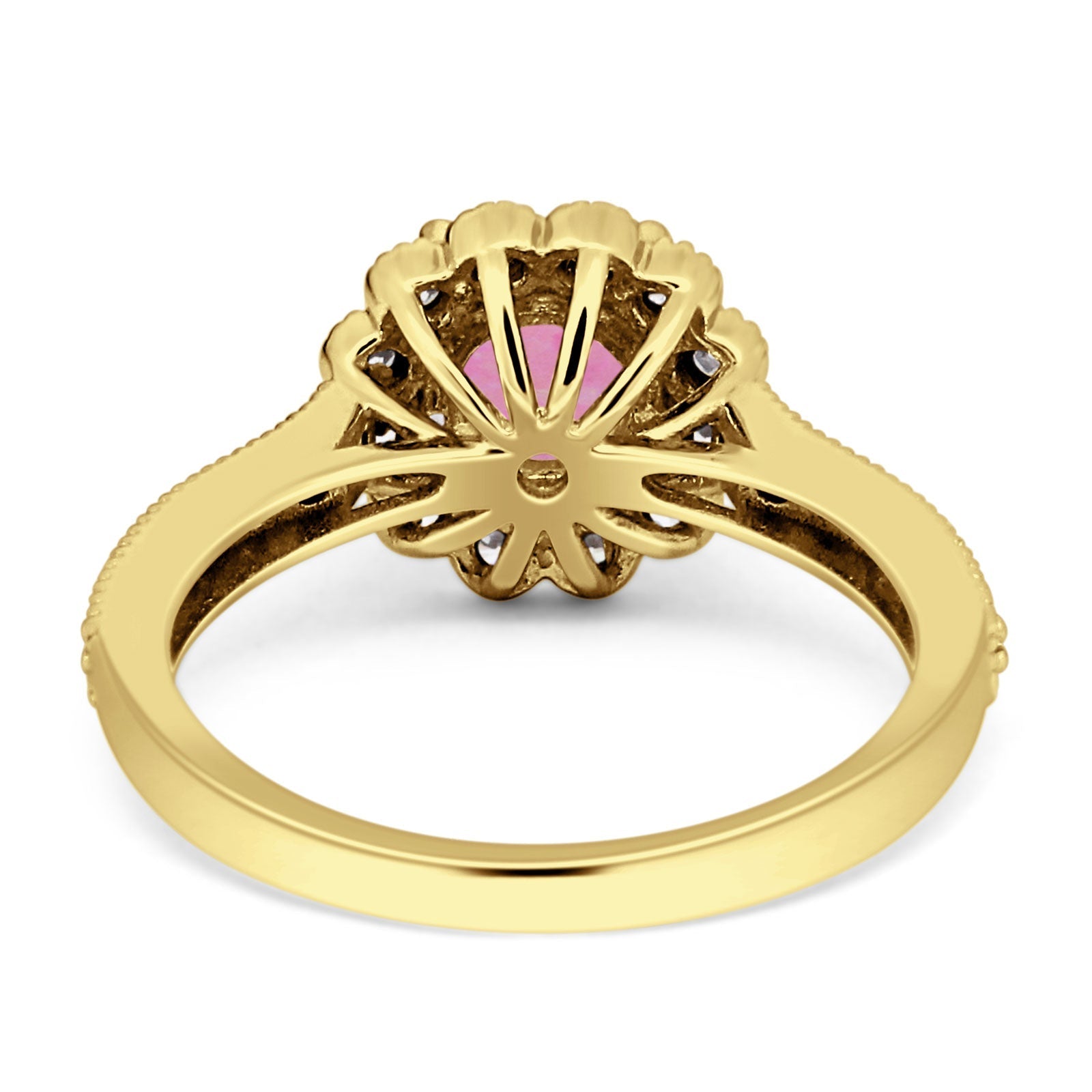 Round Flower Vintage Style Gold Ring