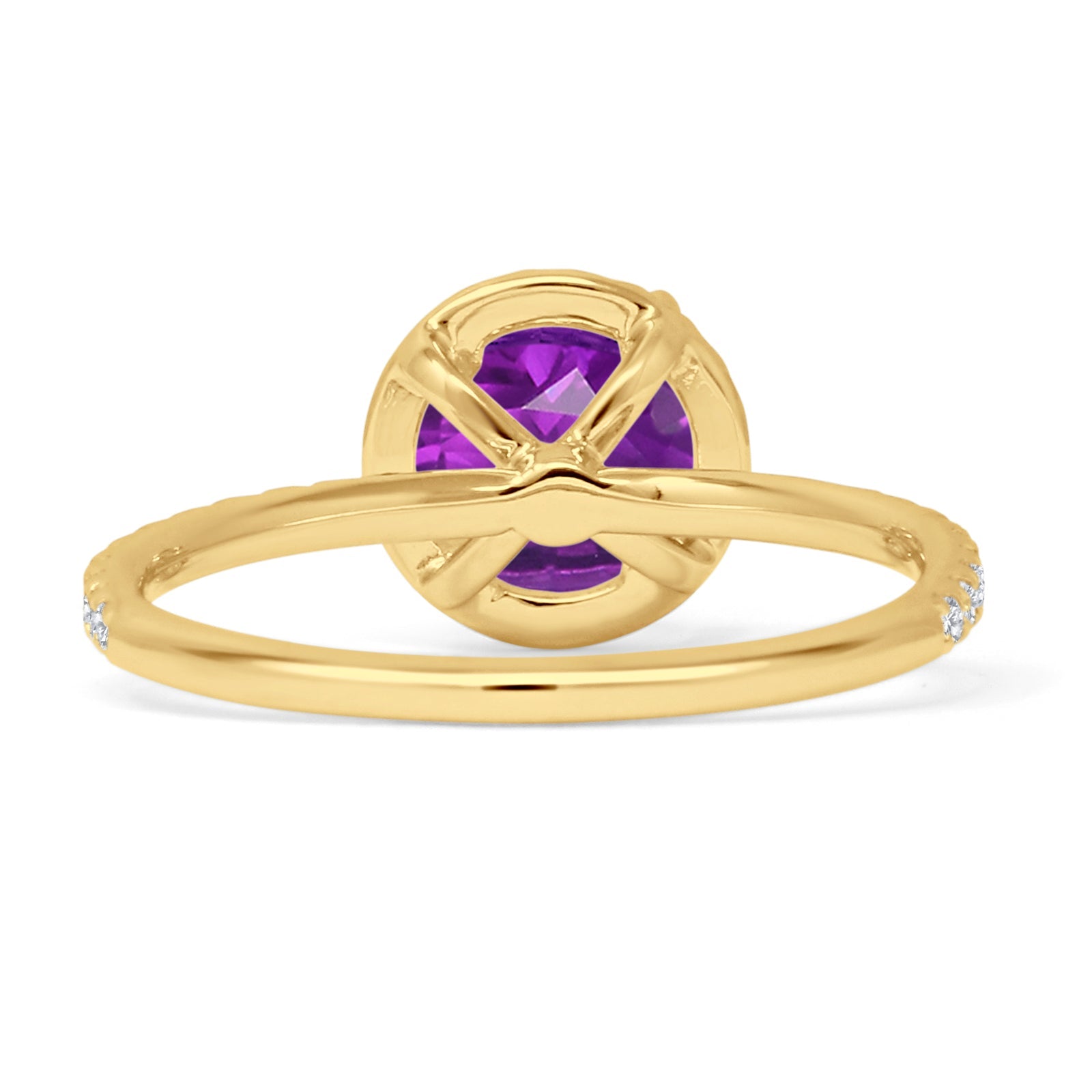 Round Halo Diamond Gold Ring