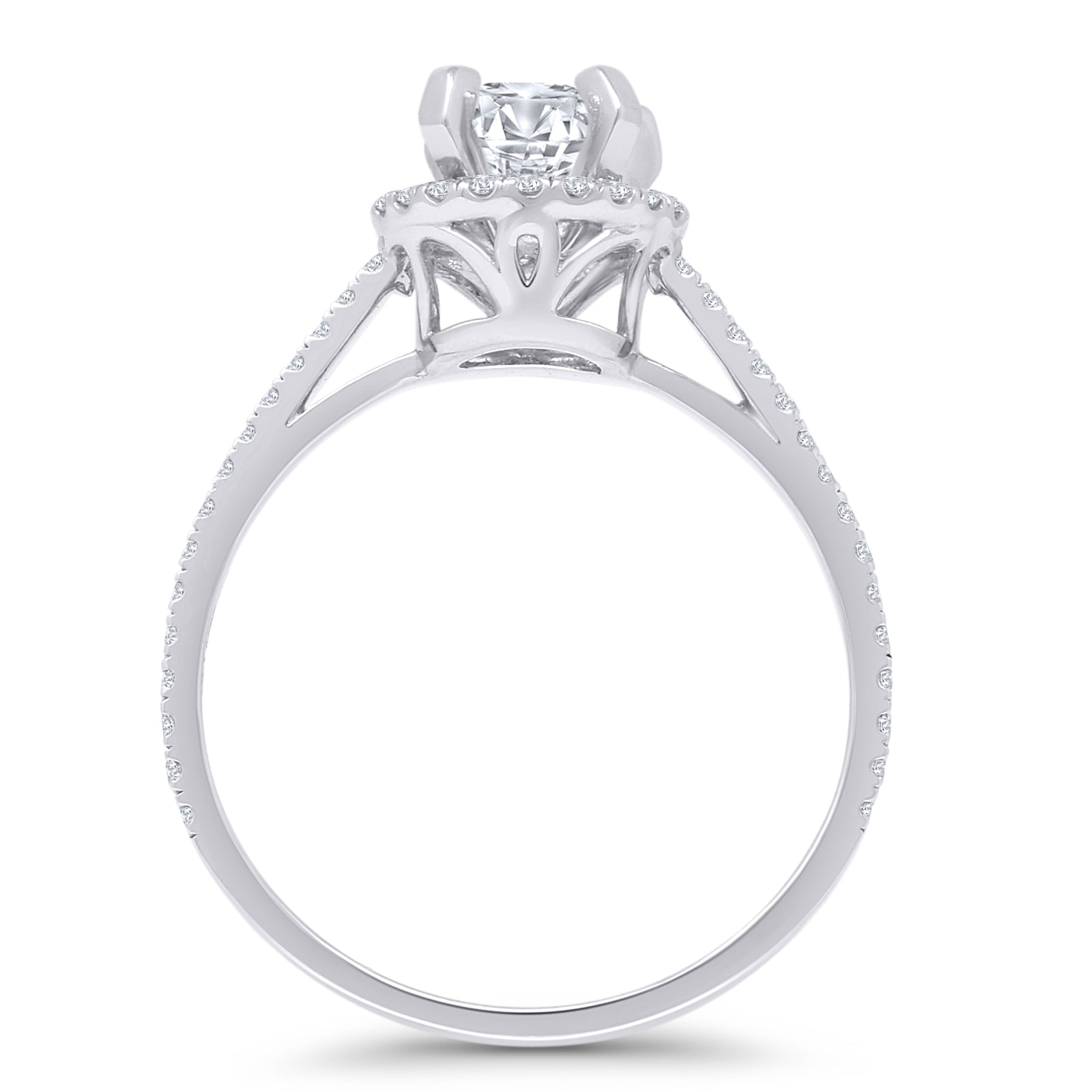 Round Halo Diamond Gold Ring