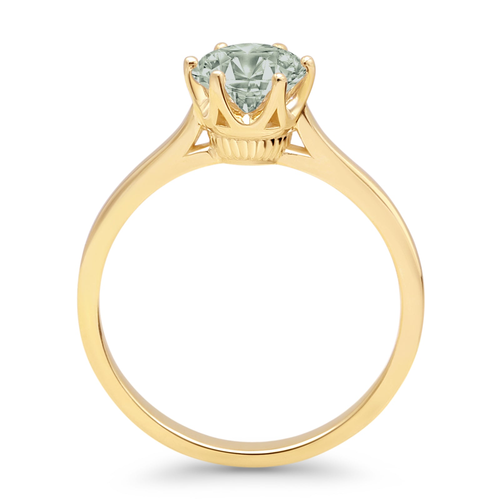 Art Deco Round Solitaire Gold Ring
