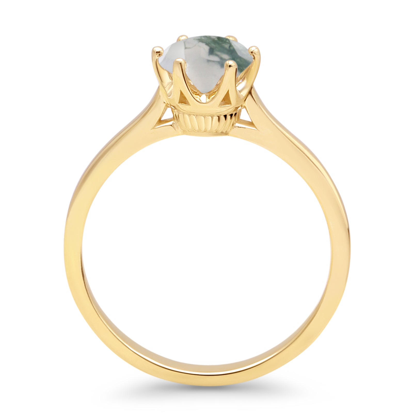 Art Deco Round Solitaire Gold Ring