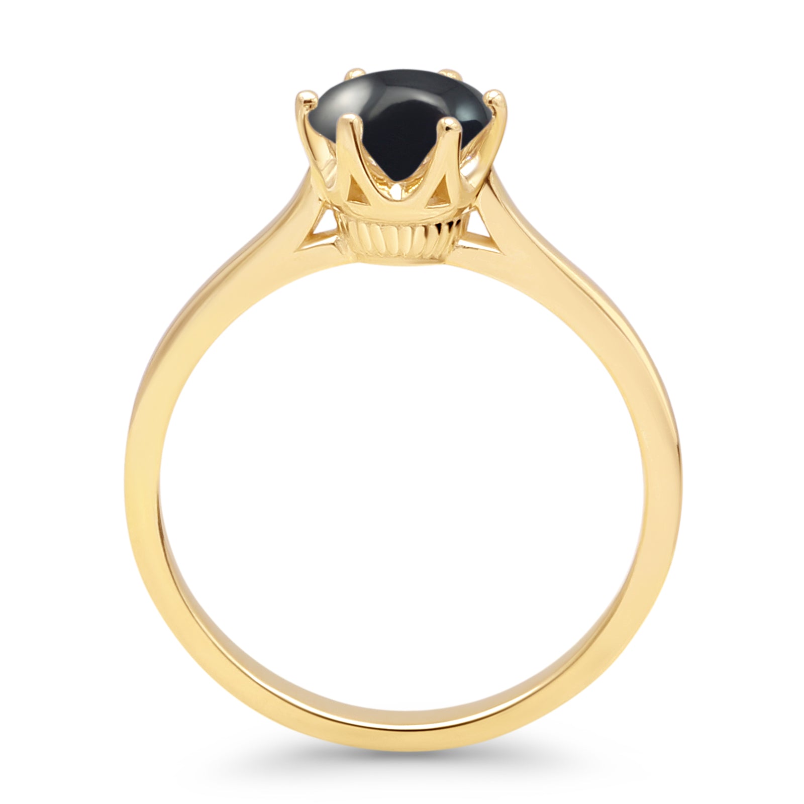 Art Deco Round Solitaire Gold Ring