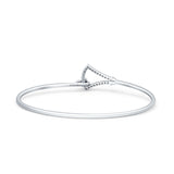 14K Gold 2.11mm Inter Quartet Bangle Bracelet Round Natural Diamond