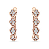 Leaf Style Hoop Earring Cubic Zirconia 925 Sterling Silver