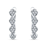 Leaf Style Hoop Earring Cubic Zirconia 925 Sterling Silver