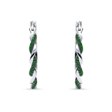 Round Twisted Infinity Hoop Earring Cubic Zirconia Two Tone 925 Sterling Silver