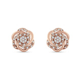 Floral Cluster Stud Earring Cubic Zirconia 925 Sterling Silver