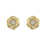 Floral Cluster Stud Earring Cubic Zirconia 925 Sterling Silver