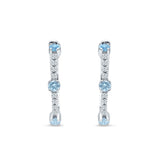 Round Cubic Zirconia Huggie Hoop Earring 925 Sterling Silver