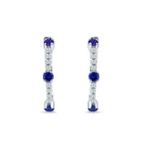 Round Cubic Zirconia Huggie Hoop Earring 925 Sterling Silver
