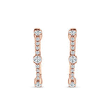 Round Cubic Zirconia Huggie Hoop Earring 925 Sterling Silver