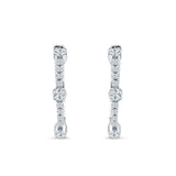Round Cubic Zirconia Huggie Hoop Earring 925 Sterling Silver