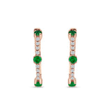 Round Cubic Zirconia Huggie Hoop Earring 925 Sterling Silver