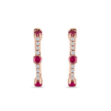 Round Cubic Zirconia Huggie Hoop Earring 925 Sterling Silver