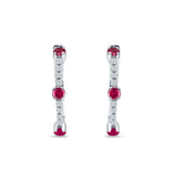 Round Cubic Zirconia Huggie Hoop Earring 925 Sterling Silver