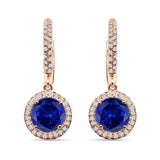 Round Halo Drop Dangle Hoop Earring Cubic Zirconia 925 Sterling Silver