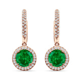 Round Halo Drop Dangle Hoop Earring Cubic Zirconia 925 Sterling Silver