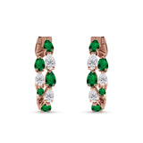 Pear Teardrop Cubic Zirconia Huggie Hoop Earring 925 Sterling Silver