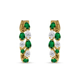 Pear Teardrop Cubic Zirconia Huggie Hoop Earring 925 Sterling Silver