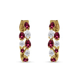 Pear Teardrop Cubic Zirconia Huggie Hoop Earring 925 Sterling Silver