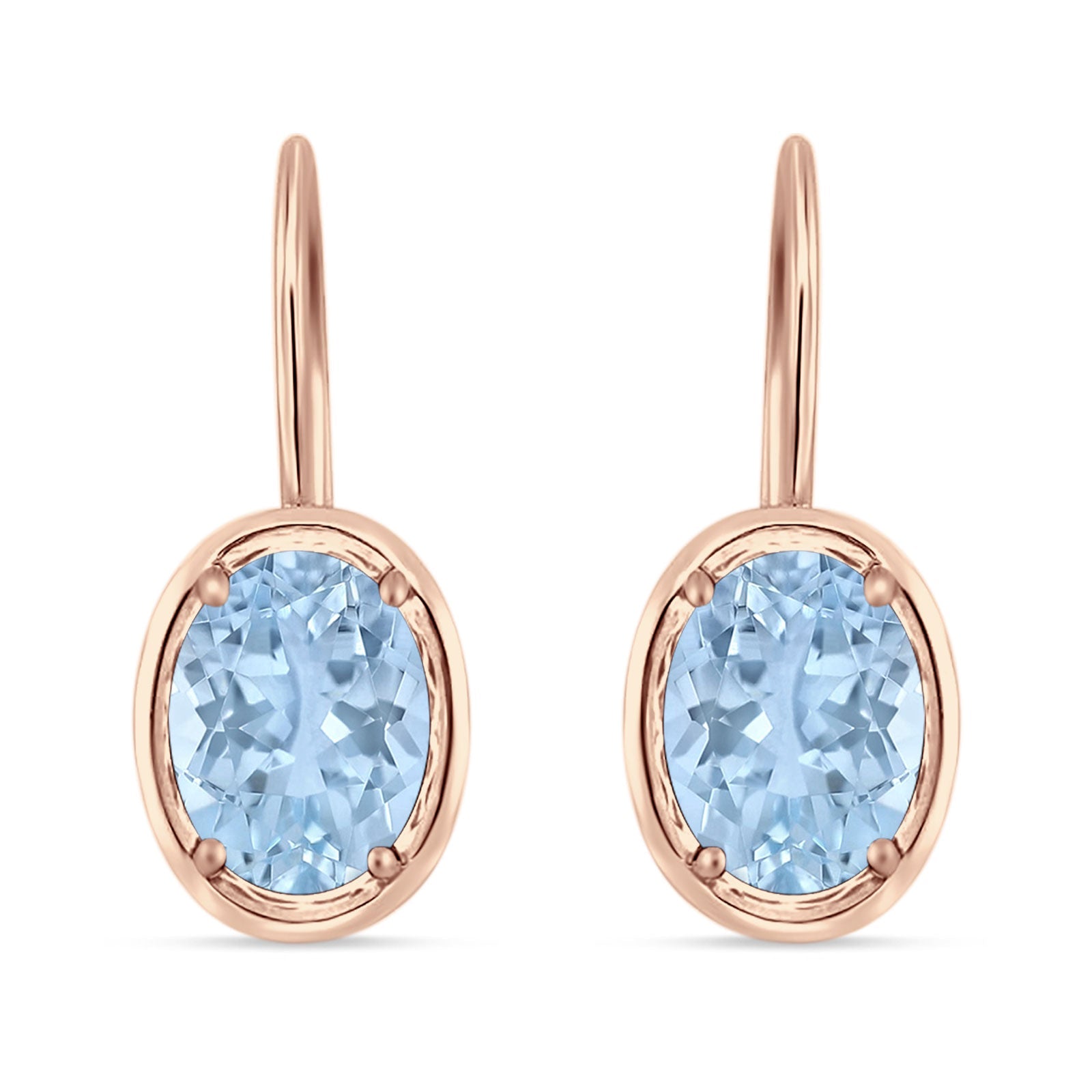 Oval Solitaire Drop Dangle Leverback Earring Cubic Zirconia 925 Sterling Silver