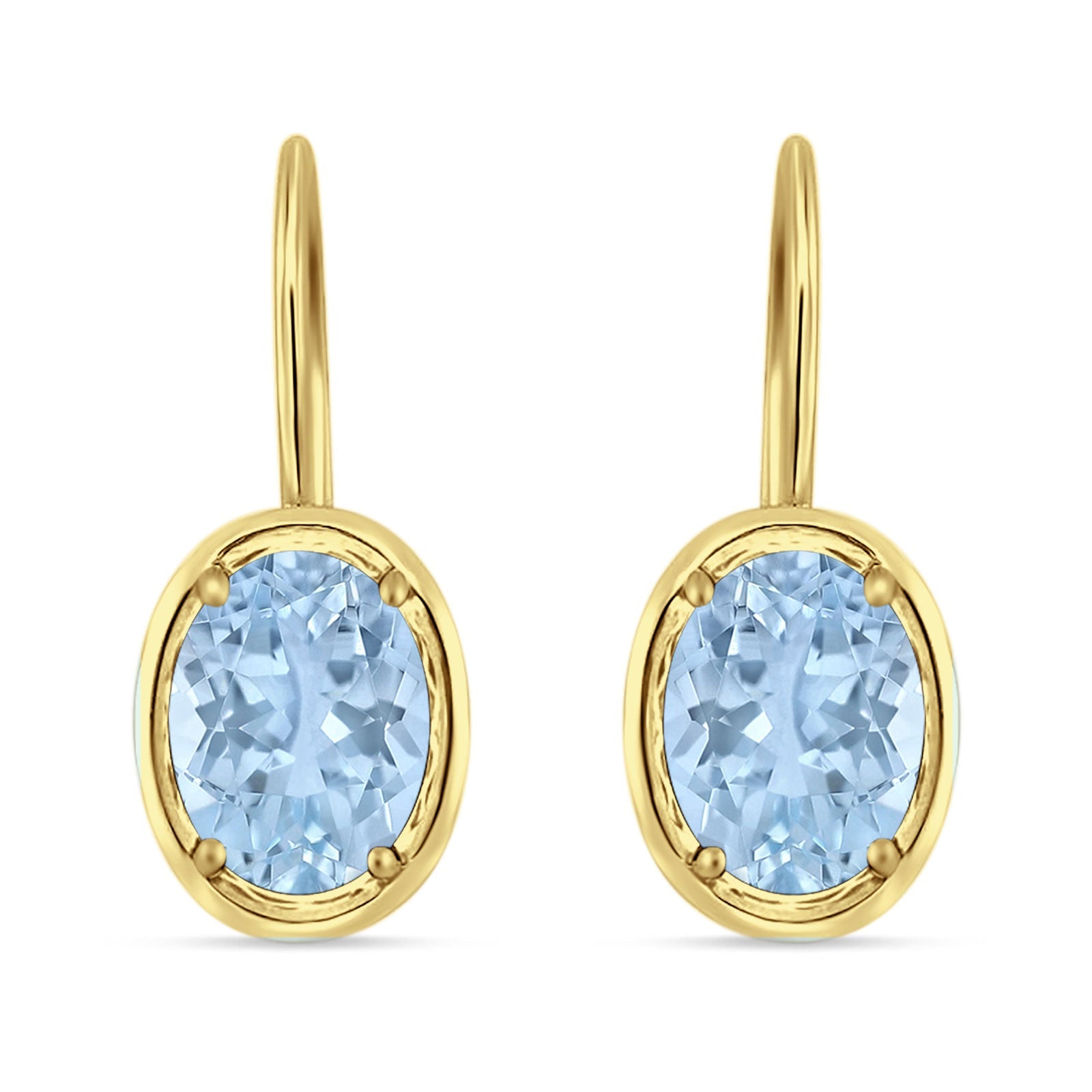 Oval Solitaire Drop Dangle Leverback Earring Cubic Zirconia 925 Sterling Silver