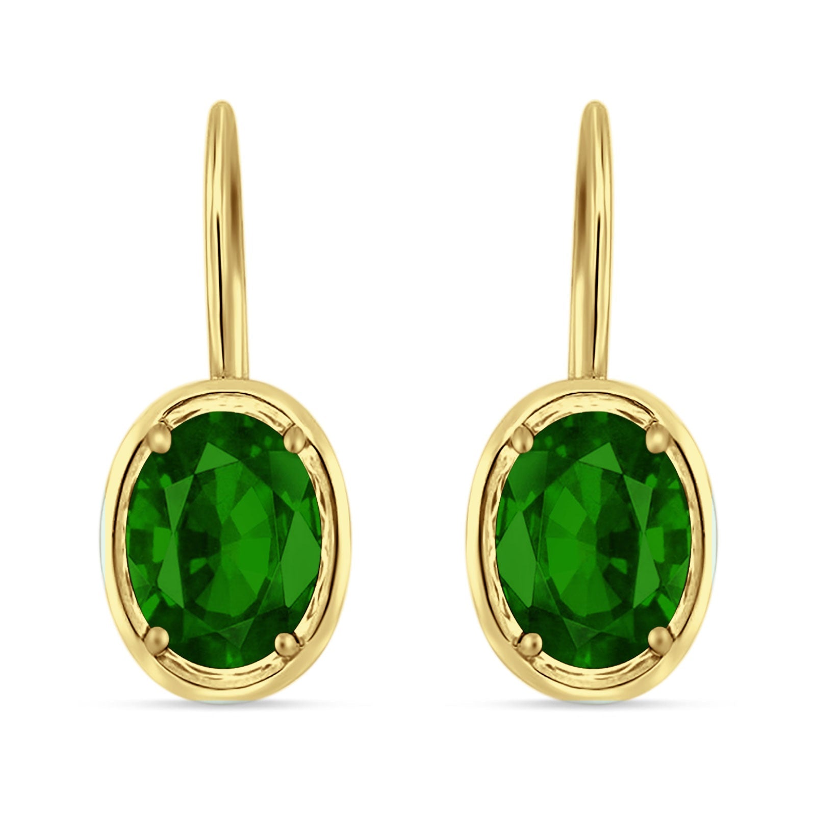 Oval Solitaire Drop Dangle Leverback Earring Cubic Zirconia 925 Sterling Silver