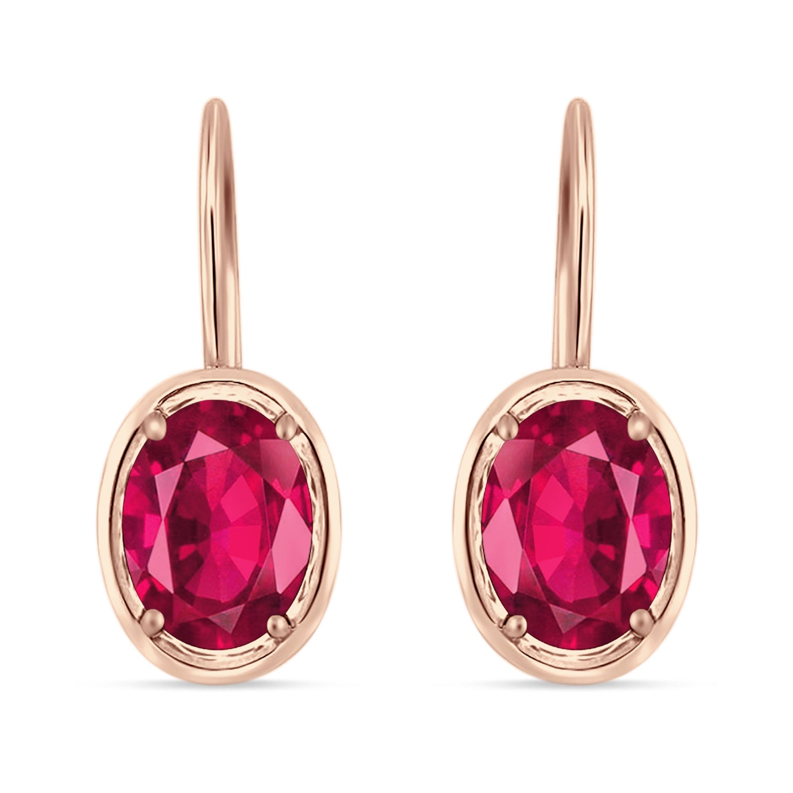 Oval Solitaire Drop Dangle Leverback Earring Cubic Zirconia 925 Sterling Silver