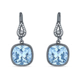 Cushion Drop Dangle Pear Fishhook Earring Cubic Zirconia 925 Sterling Silver