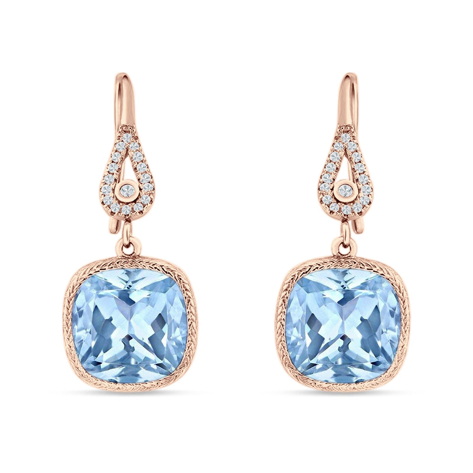 Cushion Drop Dangle Pear Fishhook Earring Cubic Zirconia 925 Sterling Silver