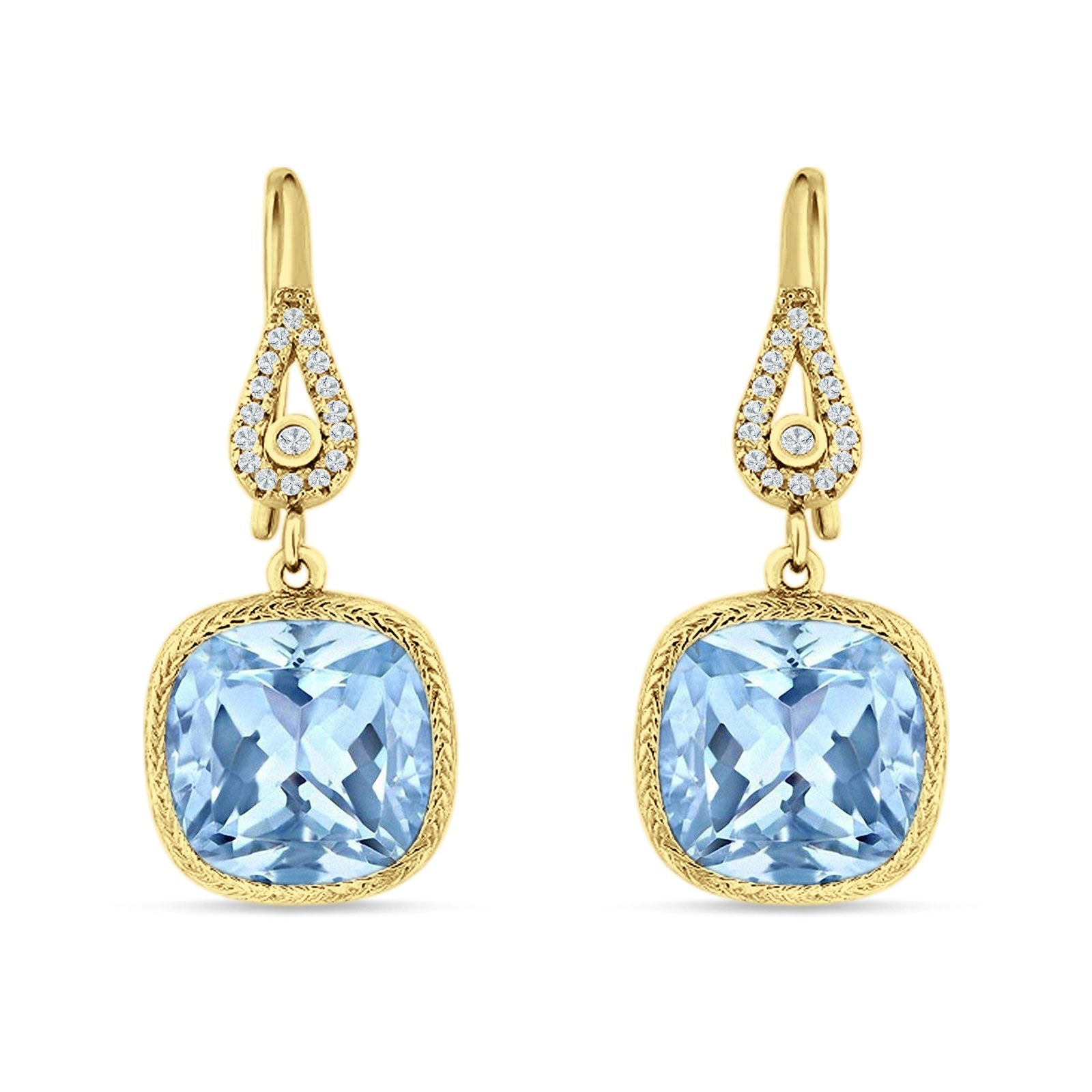 Cushion Drop Dangle Pear Fishhook Earring Cubic Zirconia 925 Sterling Silver