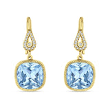 Cushion Drop Dangle Pear Fishhook Earring Cubic Zirconia 925 Sterling Silver