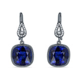 Cushion Drop Dangle Pear Fishhook Earring Cubic Zirconia 925 Sterling Silver