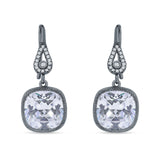 Cushion Drop Dangle Pear Fishhook Earring Cubic Zirconia 925 Sterling Silver