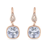 Cushion Drop Dangle Pear Fishhook Earring Cubic Zirconia 925 Sterling Silver