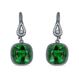 Cushion Drop Dangle Pear Fishhook Earring Cubic Zirconia 925 Sterling Silver