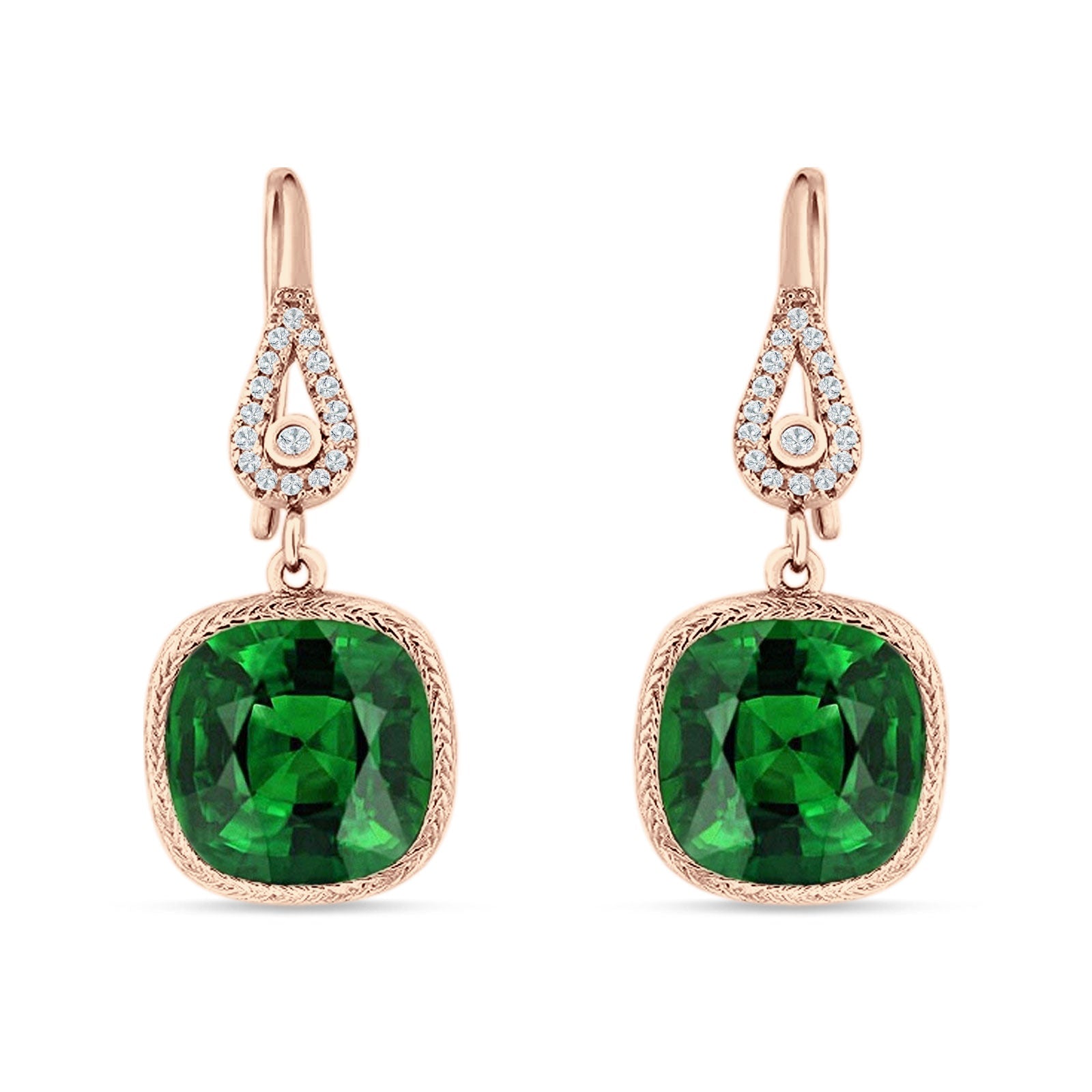 Cushion Drop Dangle Pear Fishhook Earring Cubic Zirconia 925 Sterling Silver