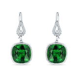 Cushion Drop Dangle Pear Fishhook Earring Cubic Zirconia 925 Sterling Silver