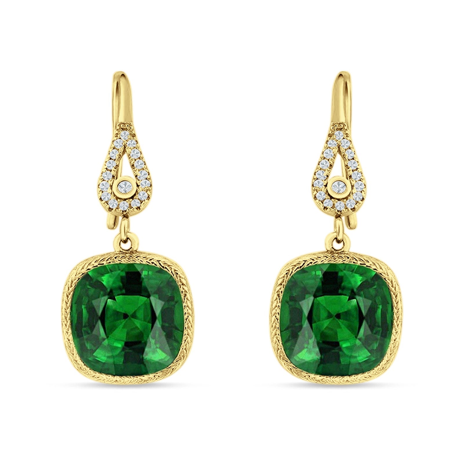 Cushion Drop Dangle Pear Fishhook Earring Cubic Zirconia 925 Sterling Silver