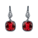 Cushion Drop Dangle Pear Fishhook Earring Cubic Zirconia 925 Sterling Silver