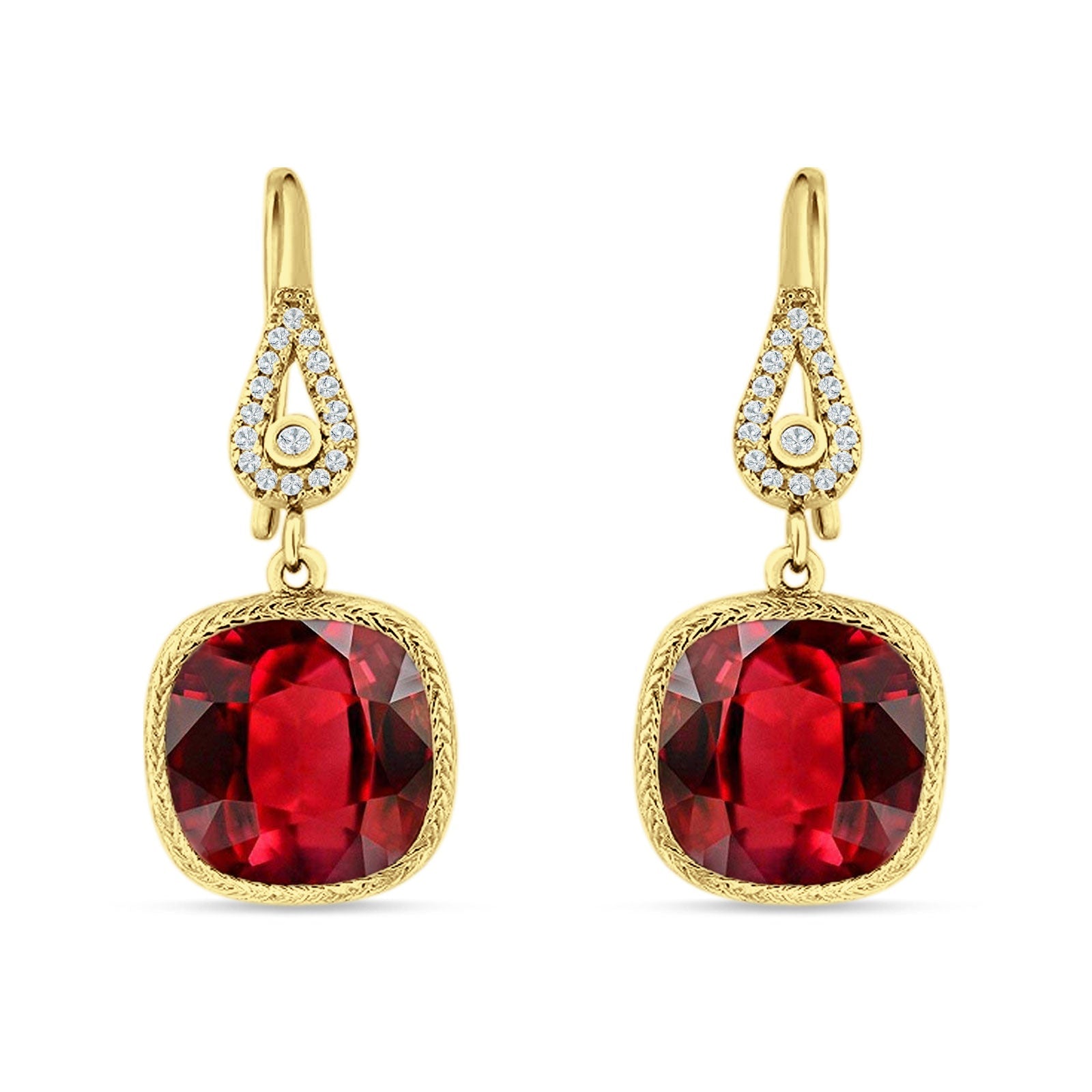 Cushion Drop Dangle Pear Fishhook Earring Cubic Zirconia 925 Sterling Silver