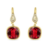 Cushion Drop Dangle Pear Fishhook Earring Cubic Zirconia 925 Sterling Silver