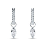 Marquise Drop Dangle Hoop Earring Cubic Zirconia 925 Sterling Silver