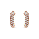 Half Hoop Stud Earring Cubic Zirconia 925 Sterling Silver