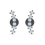 Six Stone Climber Stud Earring Cubic Zirconia 925 Sterling Silver