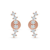 Six Stone Climber Stud Earring Cubic Zirconia 925 Sterling Silver