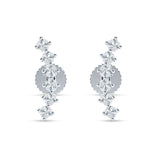 Six Stone Climber Stud Earring Cubic Zirconia 925 Sterling Silver