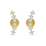 Six Stone Climber Stud Earring Cubic Zirconia 925 Sterling Silver