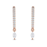 Marquise Charm Huggie Hoop Earring Cubic Zirconia 925 Sterling Silver